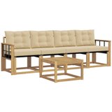 vidaXL Zunanja garnitura za sedenje z blazino 5 pcs Bela in bež, (5000281360) | Shoptok.si