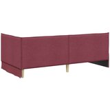 vidaXL Kotna postelja z vzglavjem vinsko rdeča 90 x 200 cm blago | Shoptok.si