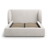 Micadoni Svijetlo sivi tapecirani bračni krevet s prostorom za odlaganje s podnicom 200x200 cm Miley – | shoptok.hr