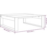  Klubska mizica dimljeni hrast 100x100x35 cm konstruiran les, (20714292) | Shoptok.si