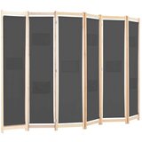 vidaXL Sobna pregrada sa 6 panela od tkanine 240 x 170 x 4 cm siva | shoptok.hr