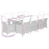  11-dijelni vrtni bistro set od poliratana s jastucima sivi | shoptok.hr