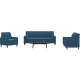  3-dijelni set sofa s jastucima plavi baršunasti | shoptok.hr