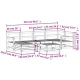  7-dijelni set vrtnih sofa bijeli od masivne borovine | shoptok.hr