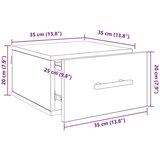 vidaXL Noćni ormar Zidne Staro drvo 35 x 35 x 20 cm Konstruirano drvo | shoptok.hr