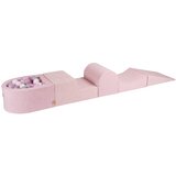 MeowBaby Foam Playground 4-delni komplet za igranje bazena s penasto žogo, 100 žog, žamet, pudrasto roza: bela/siva/pastelno roza, (21333728) | Shoptok.si