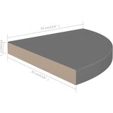 vidaXL 323913 Floating Corner Shelf High Gloss Grey 35x35x3,8 cm MDF | shoptok.hr