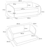 Bobochic Paris Senf žuta sklopiva sofa od šenila 228 cm Neyo – | shoptok.hr