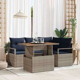  Vrtni set za objed s jastukom 5 pcs Siva i mornarsko plava | shoptok.hr