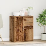 vidaXL Strani šal s predalom s polico Stari les 60 x 31 x 70 cm Konstruiran les | Shoptok.si