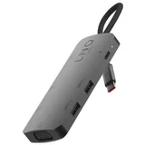 LINQ priključna postaja 7 v 1, USB-C, MST za 3 zaslone, HDMI, DP, mDP, VGA, 2x USB-A