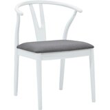 Stolac za blagovanje 2 pcs Bijela i siva Čvrsto drvo od gume | shoptok.hr