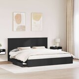  Postelja s shranjevanjem Črna 200 x 200 cm Konstruiran les, (5000106902) | Shoptok.si