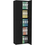  Uredski ormar crni 60 x 32 x 190 cm od iverice | shoptok.hr