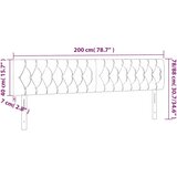  LED uzglavlje tamnosmeđe 200 x 7 x 78/88 cm od tkanine | shoptok.hr