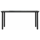  Vrtni blagovaonski set od 5 dijelova, crni, poliratan, staklo Crna 160 x 80 x 74 cm | shoptok.hr