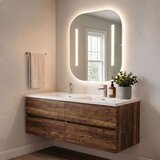 Skye_Decor Set kupatilskog ormarića sa umivaonikom i ogledalom, 2 dela, Braon Cene