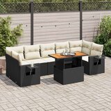 vidaXL 8-dijelni set vrtnih sofa od poliratana s jastucima crni | shoptok.hr