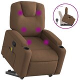 Maison Chic masažni naslanjač - Relax naslanjač s funkcijo vstajanja rjavo blago, (22134858) | Shoptok.si