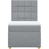  Krevet s oprugama i madracem svjetlosivi 100x200 cm od tkanine | shoptok.hr