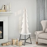  Drveno ukrasno božićno drvce bijelo 112 cm od masivne borovine | shoptok.hr