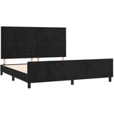  Posteljni okvir z vzglavjem črn 160x200 cm žamet, (20903229) | Shoptok.si