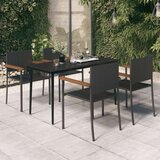 vidaXL 5-dijelni vrtni blagovaonski set crni | shoptok.hr