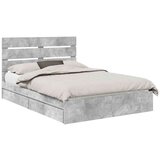  Postelja s shranjevanjem z vzglavjem Betonsko siva 150 x 200 cm, (5000106370) | Shoptok.si