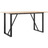 vidaXL jedilna miza o okvir 140x80x75 cm trdna borovina lito železo | Shoptok.si