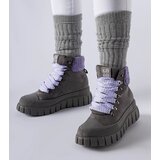 Gemre Gray ankle boots with purple accents Roanoke Cijene