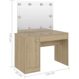  Stolić za šminkanje LED 110 x 55 x 145 cm MDF boja hrasta | Eponuda.com