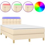  box spring s madracem LED krem 120 x 200 cm od tkanine | shoptok.hr