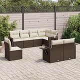  8-dijelni set vrtnih sofa s jastucima smeđi od poliratana | shoptok.hr
