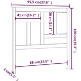  Uzglavlje za krevet crno 95,5 x 4 x 100 cm od masivne borovine | shoptok.hr