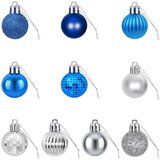  Set božićnih kuglica 150 kom. Plava i srebrna 3 cm Polistiren | shoptok.hr