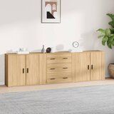  Komode 3 kom boja hrasta sonome od konstruiranog drva Smeđa | Shoptok.si