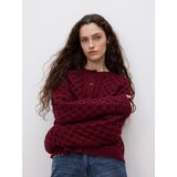 Reserved Vesta s ukrasnim pletivom - karmin-crveno | shoptok.hr