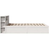  Posteljni okvir brez vzmetnice bel 150x200 cm trdna borovina | Shoptok.si