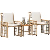  Set vanjskog namještaja 3 pcs Prirodna i krema bijela | Eponuda.ba