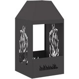 vidaXL Črna Hladno valjano jeklo Srednja Prenosni štedilnik na ogenj, (22009846) | Shoptok.si