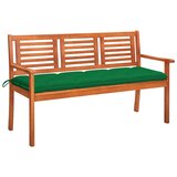  Vrtna klupa s jastukom za 3 osobe 150 cm od drva eukaliptusa | shoptok.hr