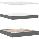 vidaXL Otomanski posteljni okvir z vzmetnico siv 180x200 cm blago | Shoptok.si