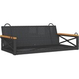  Klupa za ljuljanje crna 109 x 62 x 40 cm od poliratana | shoptok.hr