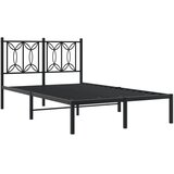  Metalni okvir za krevet s uzglavljem crni 120x190 cm | shoptok.hr