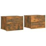  Noćni ormarići 2 kom dimljeni hrast 40 x 30 x 30 cm drveni | shoptok.hr
