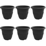  Okrugla saksija za cveće 6 pcs Crna Ø 22 x 18 cm Plastika | Eponuda.com