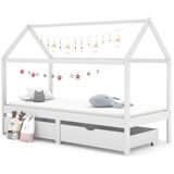 vidaXL Otroški posteljni okvir s predali bela trdna borovina 90x200 cm Cene