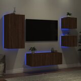  The Living Store Komplet TV omaric LED 5-delni rjavi hrast inženirski les - Stenska TV Enota, (21555719) Cene