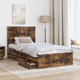 Okvir za krevet s ladicama Dimljeni hrast 100 x 200 cm | shoptok.hr