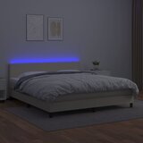  box spring s madracem LED krem 180x200cm od umjetne kože | shoptok.hr